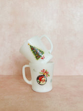 Load image into Gallery viewer, Pair of Milk Glass Christmas Mugs