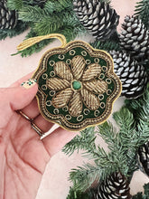 Load image into Gallery viewer, Beaded Green Ornament