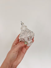 Load image into Gallery viewer, White Glass Ornament with Silver Detail