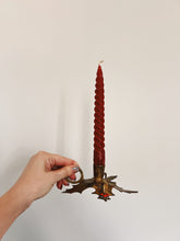 Load image into Gallery viewer, Brass Mistletoe Candle Holder