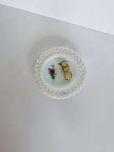 Load image into Gallery viewer, Milk Glass Floral and Gold Dish