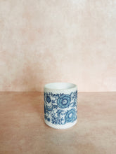 Load image into Gallery viewer, Blue Floral Milk Glass Mug