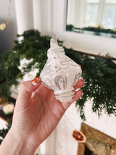 Load image into Gallery viewer, White Glass Ornament with Silver Detail