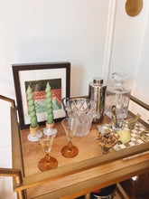 Load image into Gallery viewer, Vintage Yellow Stemmed Aperitif Glasses