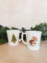 Load image into Gallery viewer, Pair of Milk Glass Christmas Mugs