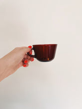 Load image into Gallery viewer, Set of 2 Red Teacups and Saucers