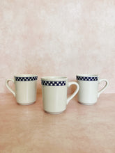 Load image into Gallery viewer, Blue Checkered Rim Mugs