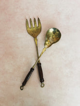 Load image into Gallery viewer, Brass and Wood Serving Utensils