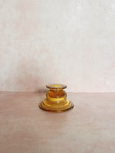 Load image into Gallery viewer, Amber Glass Candlestick Holder