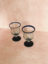 Load image into Gallery viewer, Hand-Blown Blue Rim Glasses