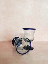 Load image into Gallery viewer, Hand-Blown Blue Rim Glasses