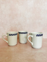 Load image into Gallery viewer, Blue Checkered Rim Mugs