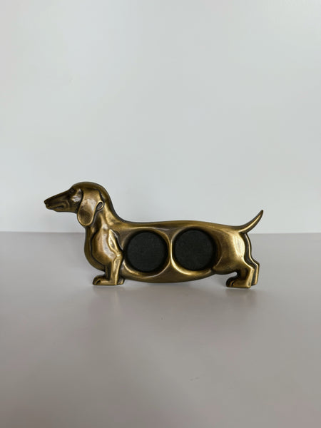 Vintage Brass Dachshund Picture Frame