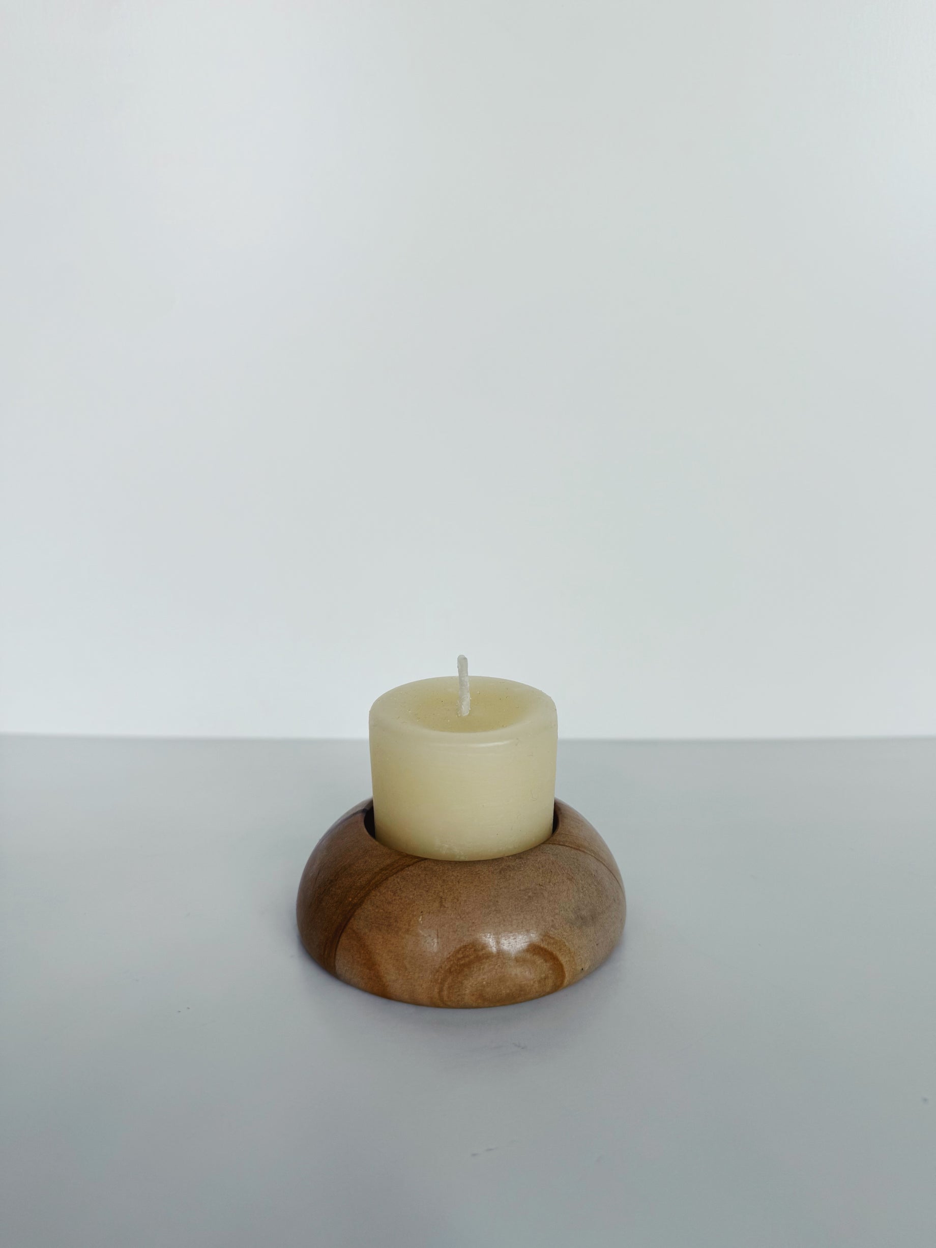 Polished Stone Candle Holder