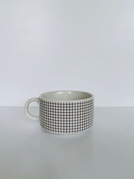 Chocolate Brown Grid Mug