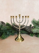 Load image into Gallery viewer, Small Silver and Gold Menorah
