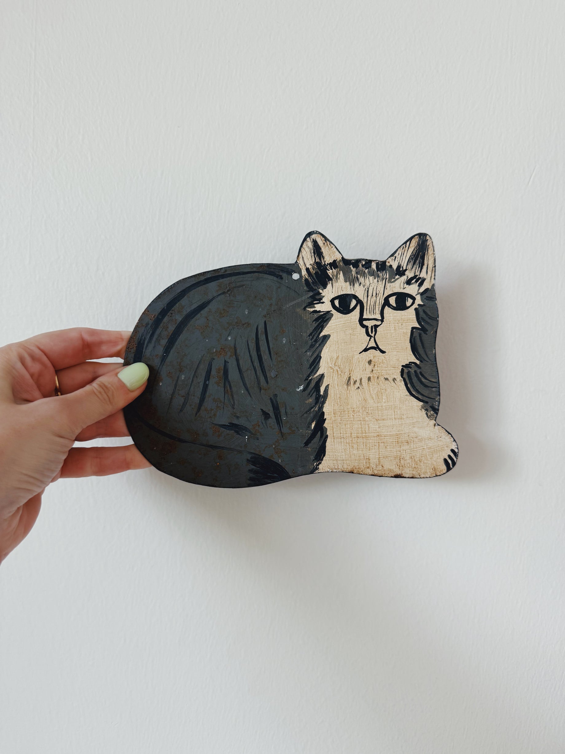 Vintage Metal Cat Wall Hanging
