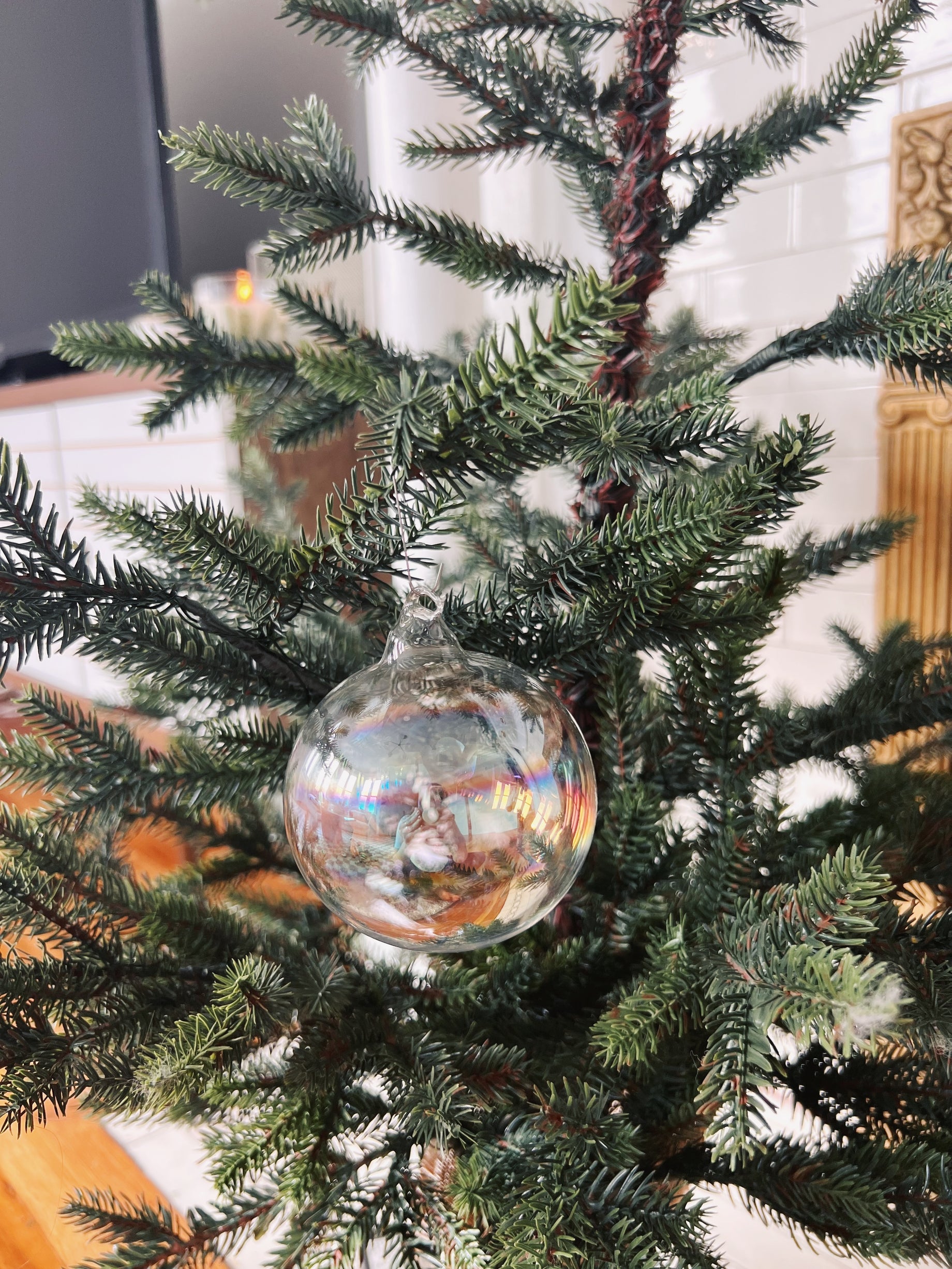 Blown Glass Iridescent Ornament