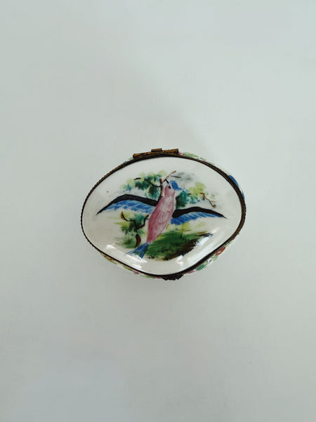 Limoges Bird Hinged Trinket Box