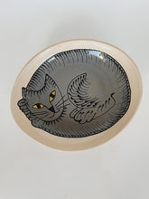 Load image into Gallery viewer, Large Gray Cat Serving Bowl
