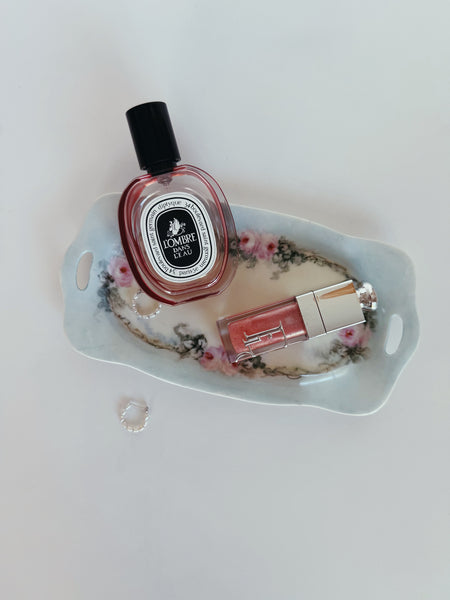 Antique Floral Porcelain Tray