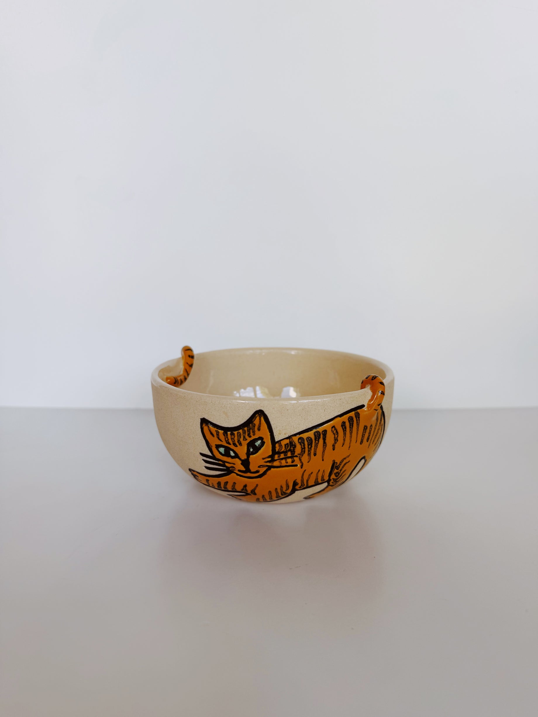 Vintage Swedish Orange Cat Bowl