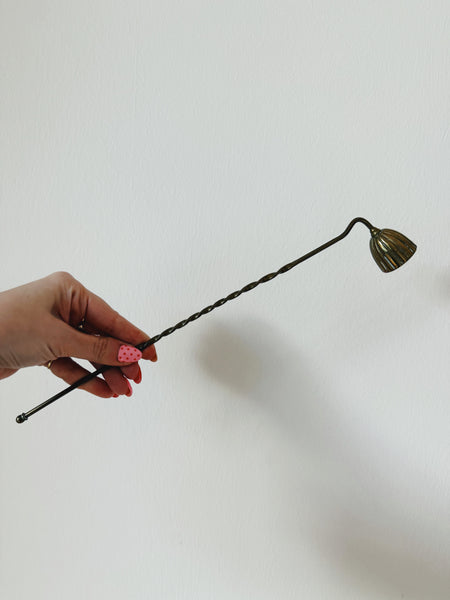 Fluted and Twisted Brass Candle Snuffer