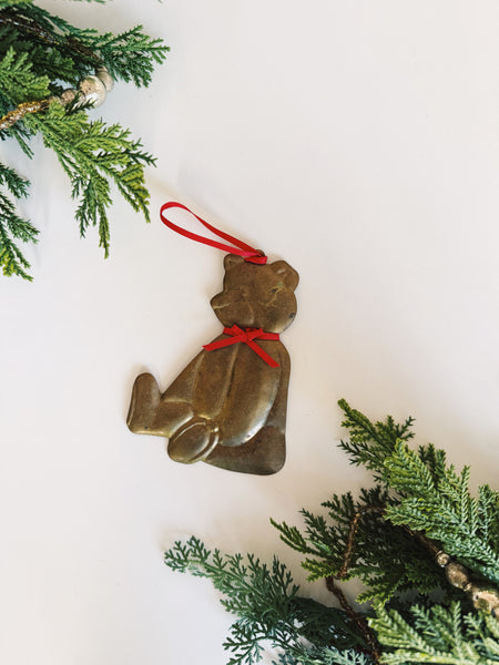 Brass Teddy Bear Ornament
