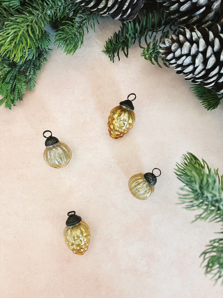 Set of 4 Mini Gold Ornaments