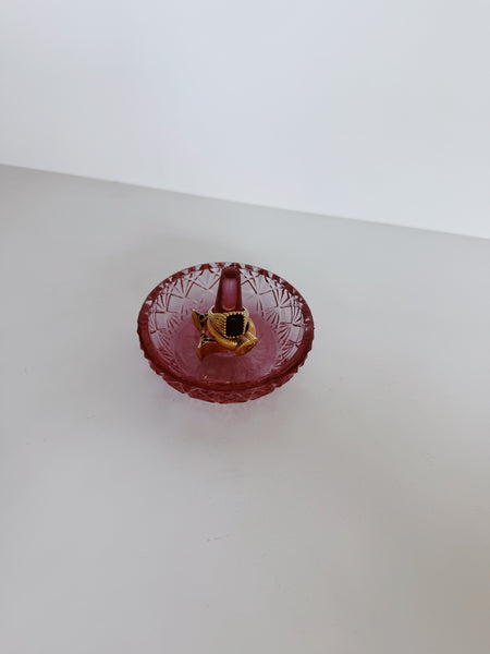 Pink Fenton Glass Ring Holder