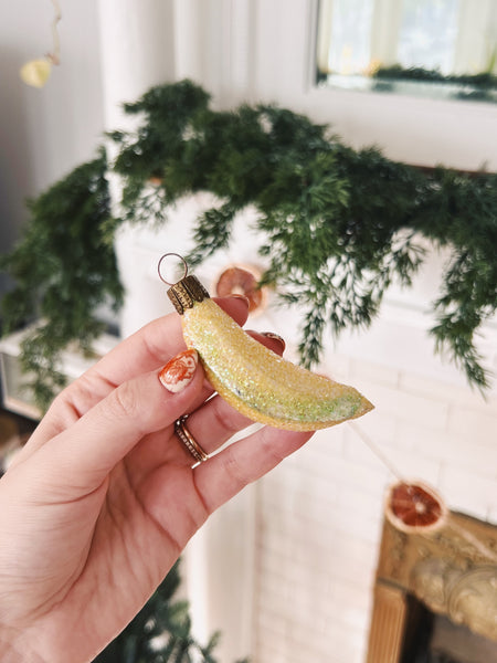 Glitter Banana Ornament