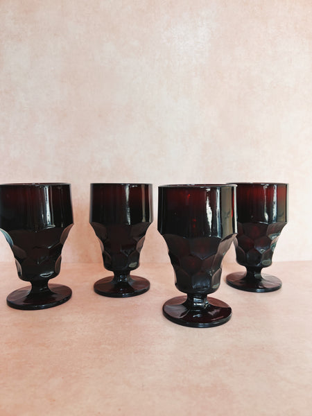 Set of 4 Ruby Red Glasses