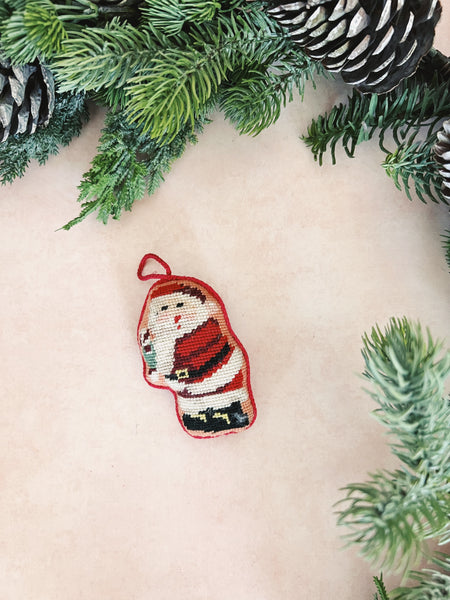 Cross-Stitch Santa Ornament