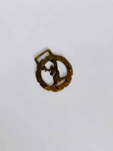 Vintage Brass Stag Medallion