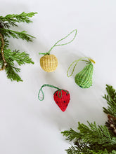 Load image into Gallery viewer, Set of 8 Rattan Fruit Ornaments
