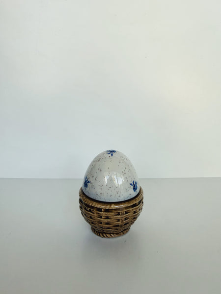 Speckled and Floral Egg Jar