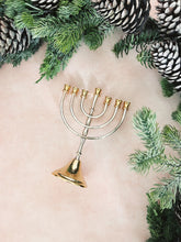 Load image into Gallery viewer, Small Silver and Gold Menorah
