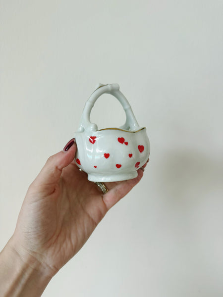 Vintage Lefton Heart Basket