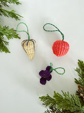 Load image into Gallery viewer, Set of 8 Rattan Fruit Ornaments
