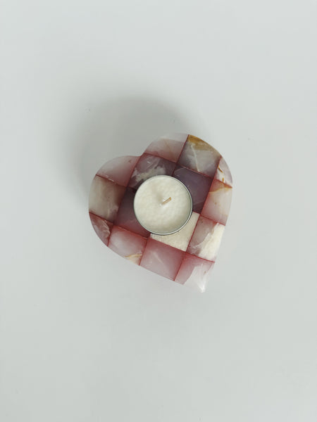 Patchwork Onyx Tealight Candle Holder