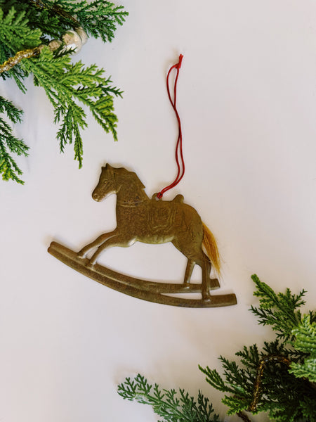 Brass Rocking Horse Ornament
