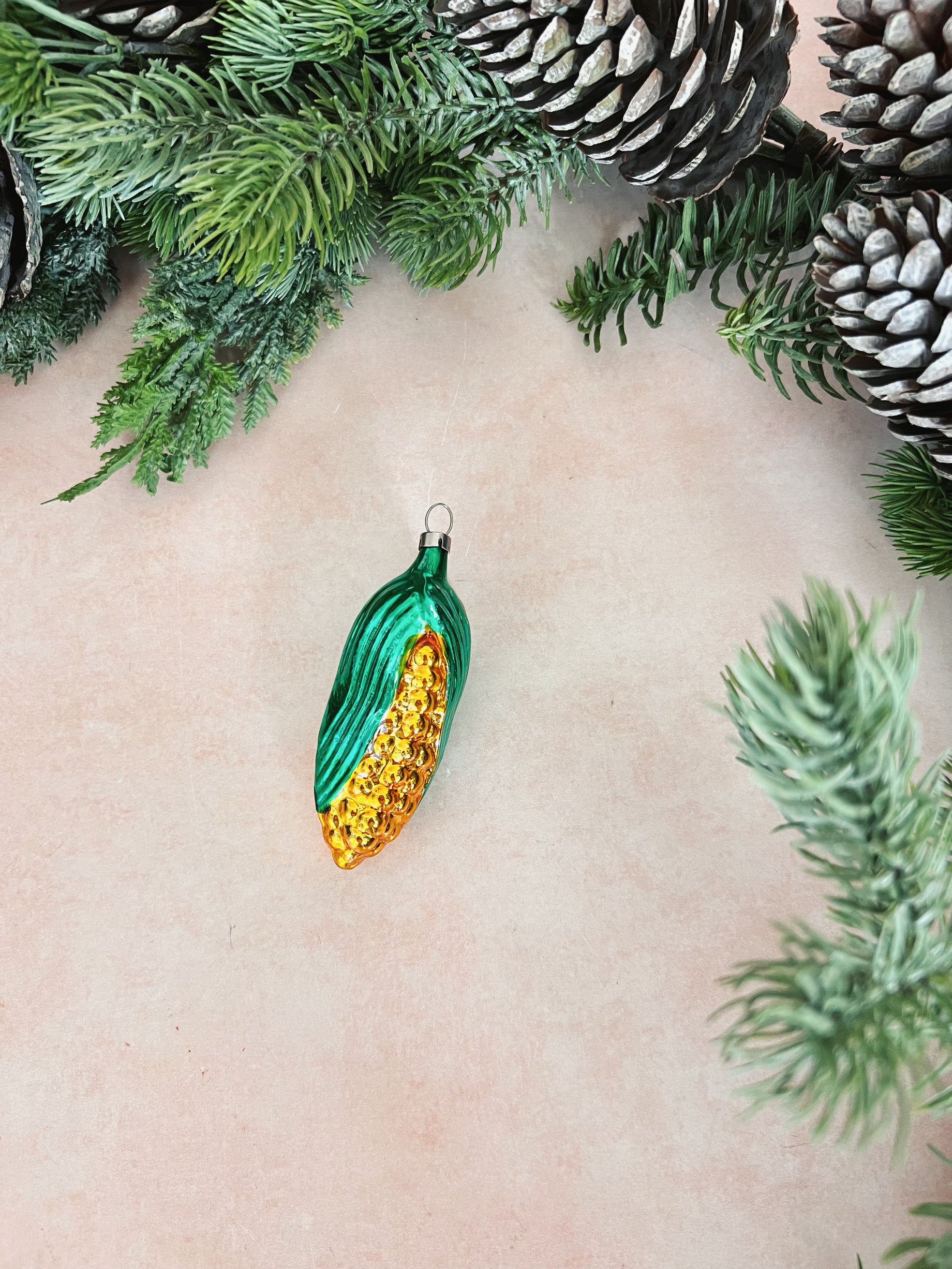 Glass Corn Ornament
