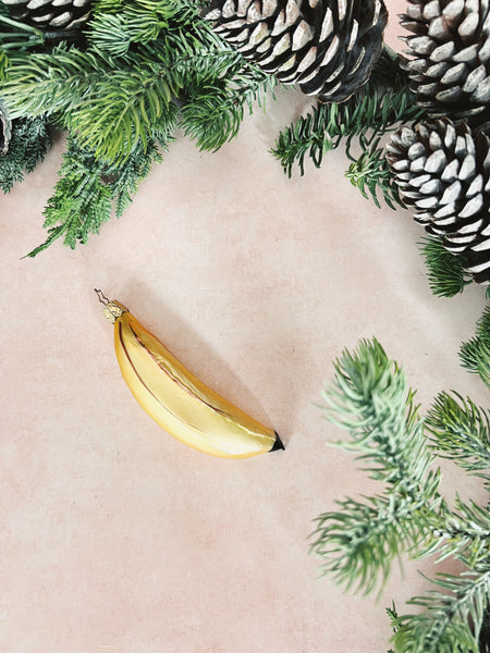 Glass Banana Ornament