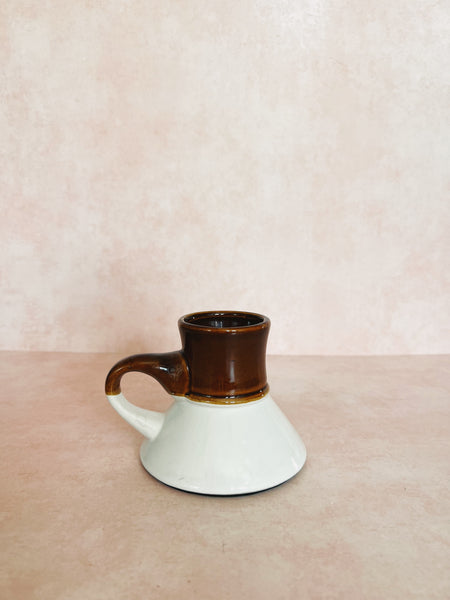 Petite Brown and White No-Spill Mug
