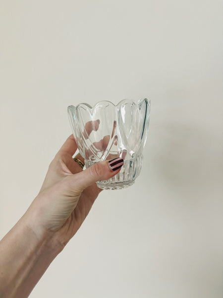 Vintage Crystal Heart Vase