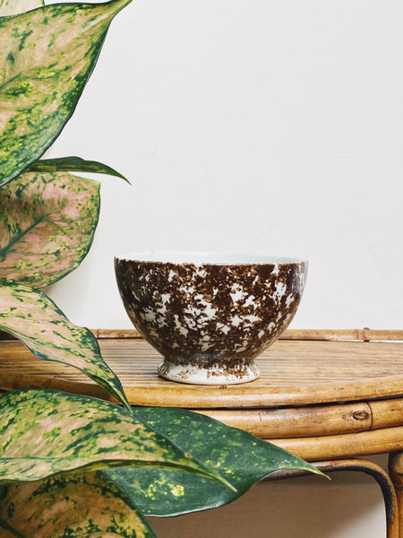 Brown and White Spotted Trinket Bowl