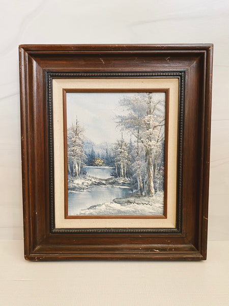Winter Snow Scene Oil Painting