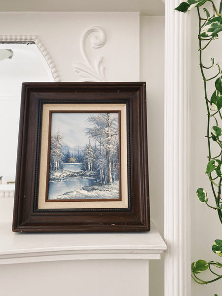 Winter Snow Scene Oil Painting