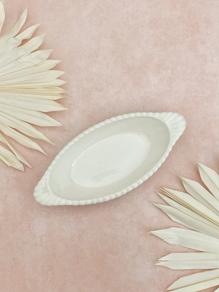 White Oval Ceramic Dish