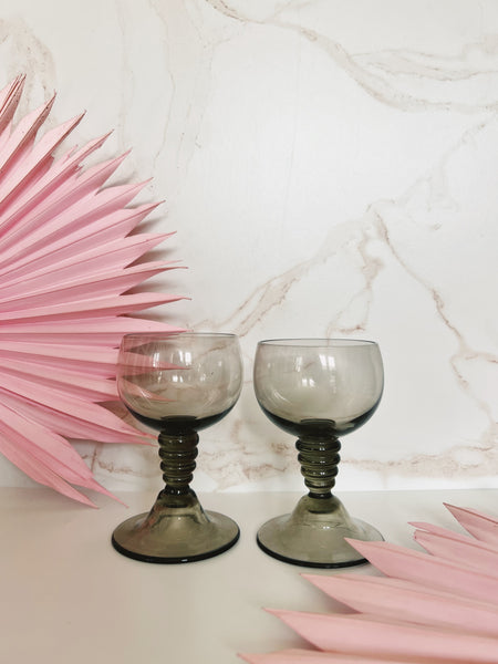 Pair of Gray Cocktail Glasses